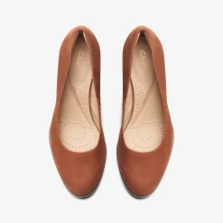 Clarks Freva 85 Court Caramel Suede Best Sale