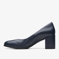 Clarks Freva 55 Court Navy Leather Best