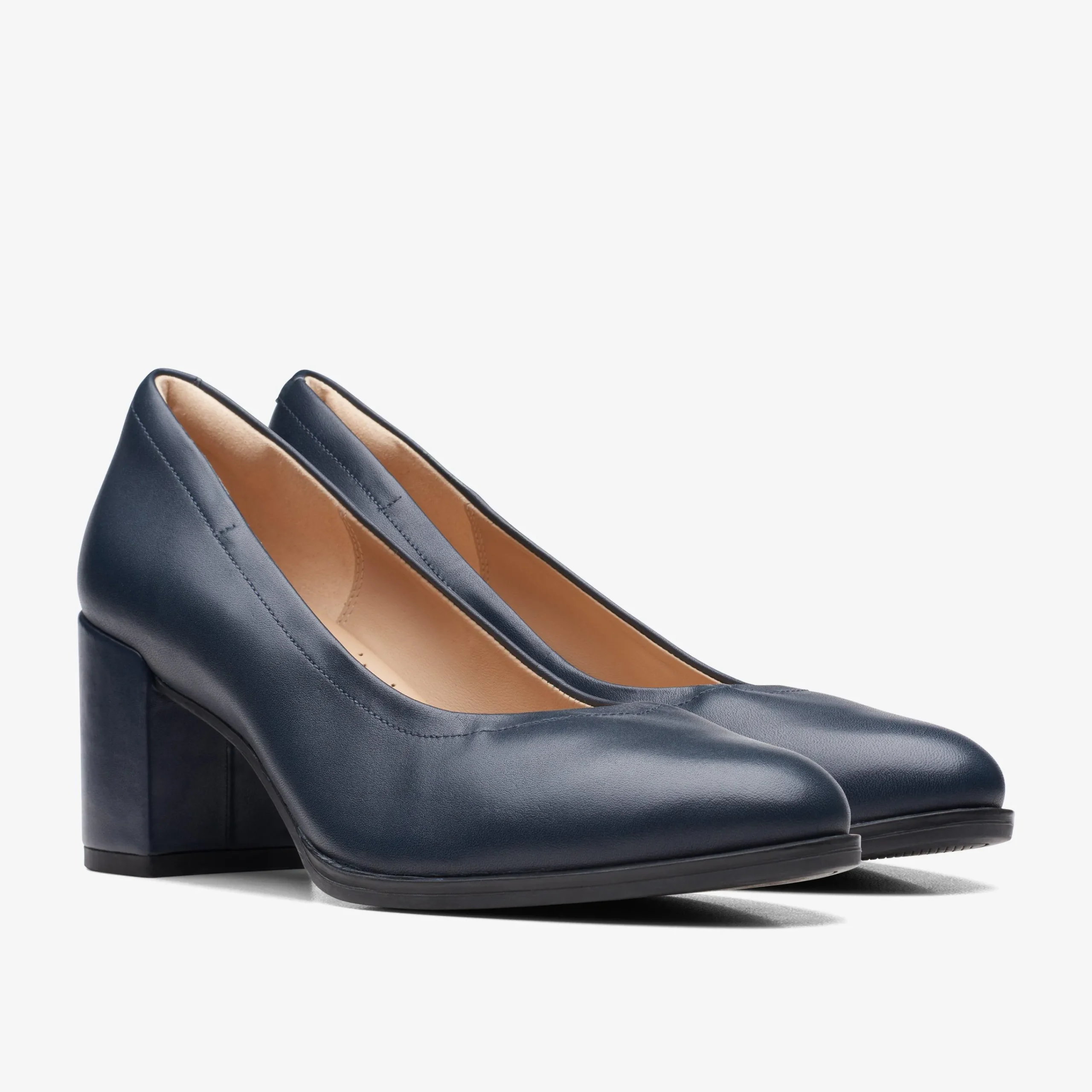 Clarks Freva 55 Court Navy Leather Best