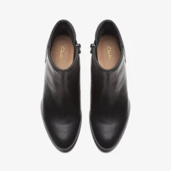 Clarks Freva 55 Zip Black Leather Outlet