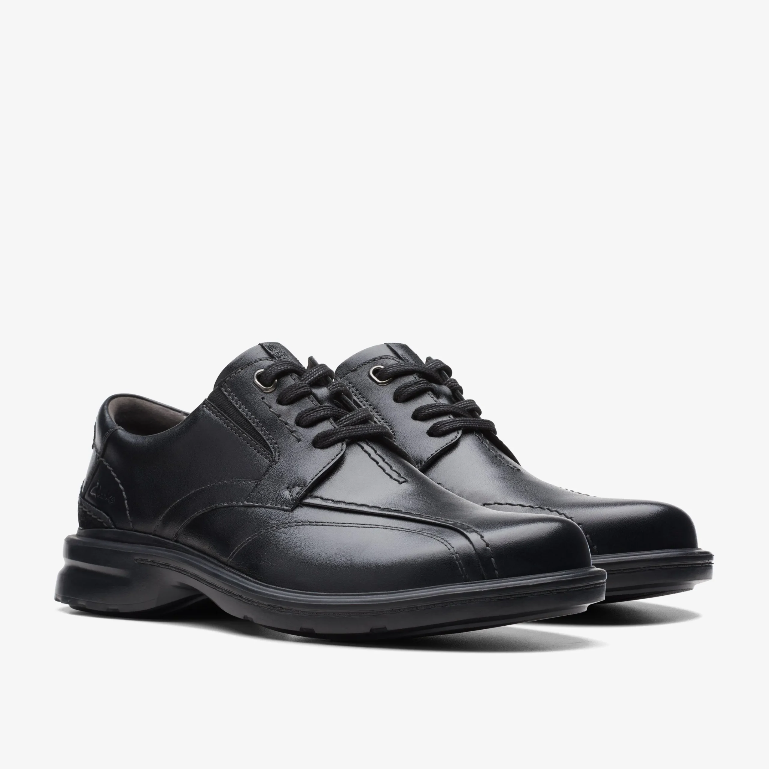 Clarks Gessler Lace Black Leather New