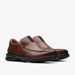 Clarks Gessler Step Dark Tan Leather Store