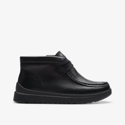 Clarks Goal Wally Kid Black Leather Cheap
