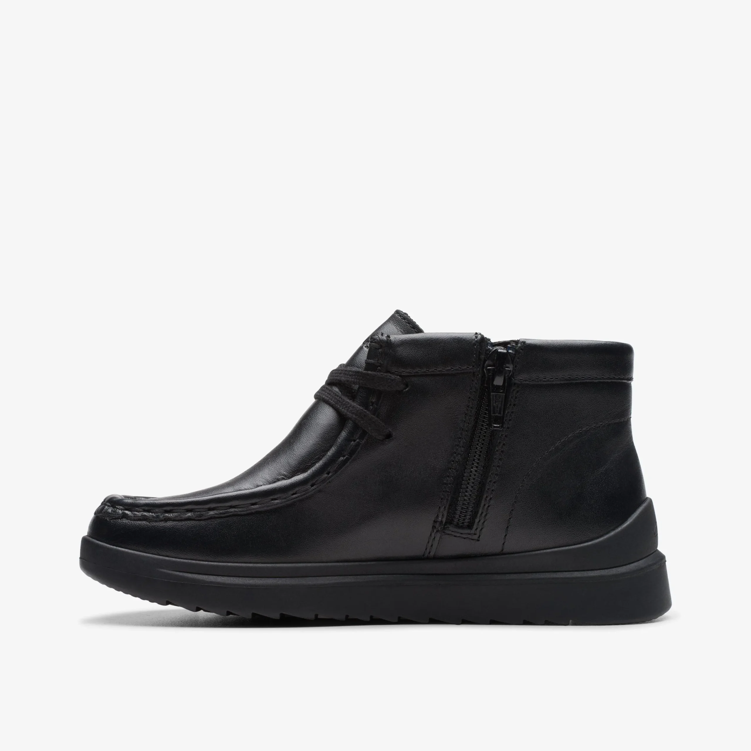 Clarks Goal Wally Kid Black Leather Cheap