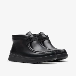 Clarks Goal Wally Kid Black Leather Cheap