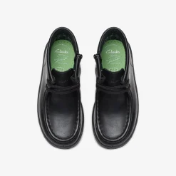 Clarks Goal Wally Kid Black Leather Cheap