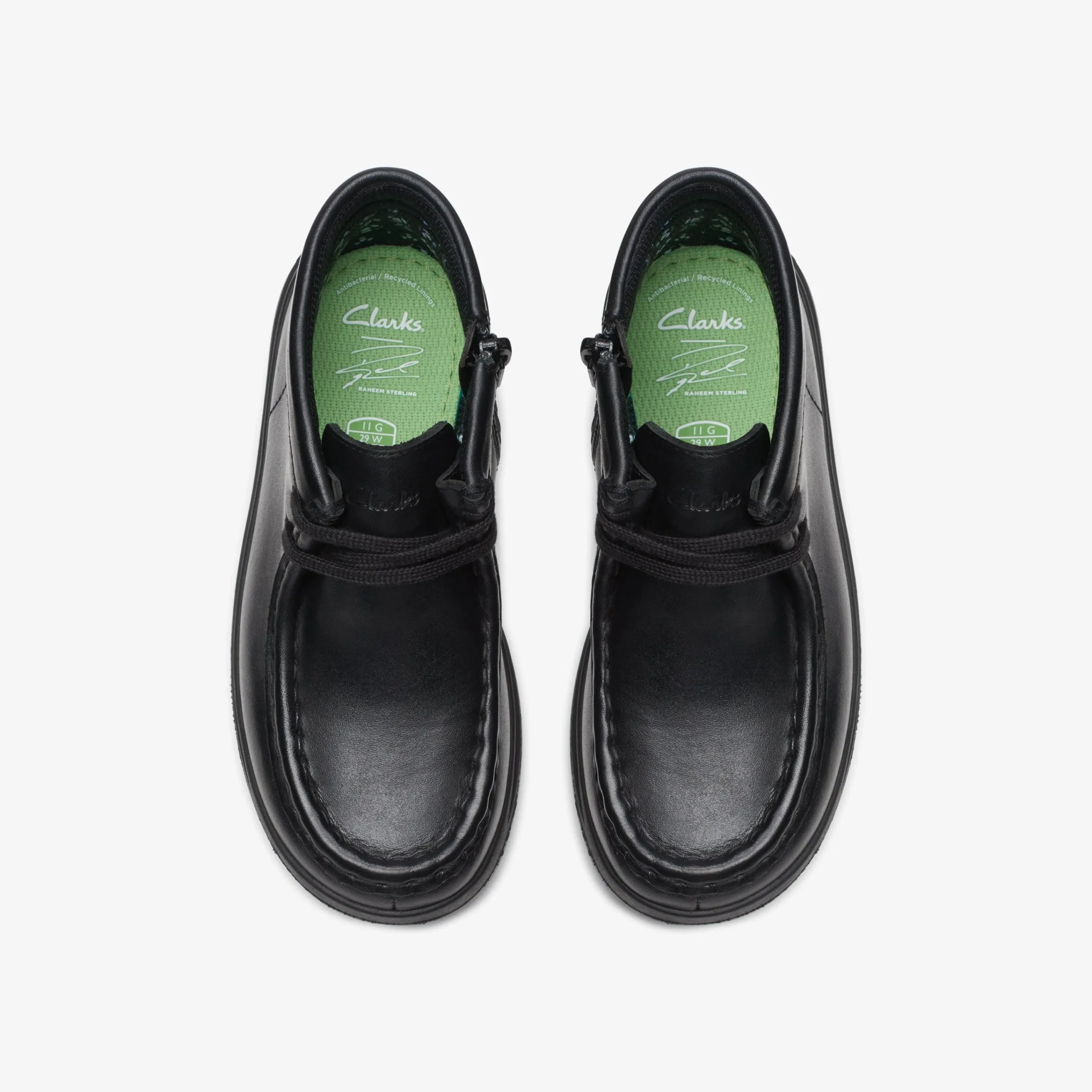 Clarks Goal Wally Kid Black Leather Cheap