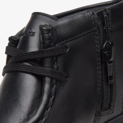 Clarks Goal Wally Kid Black Leather Cheap