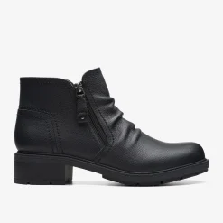 Clarks Hearth Dove Black Leather New