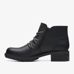 Clarks Hearth Dove Black Leather New