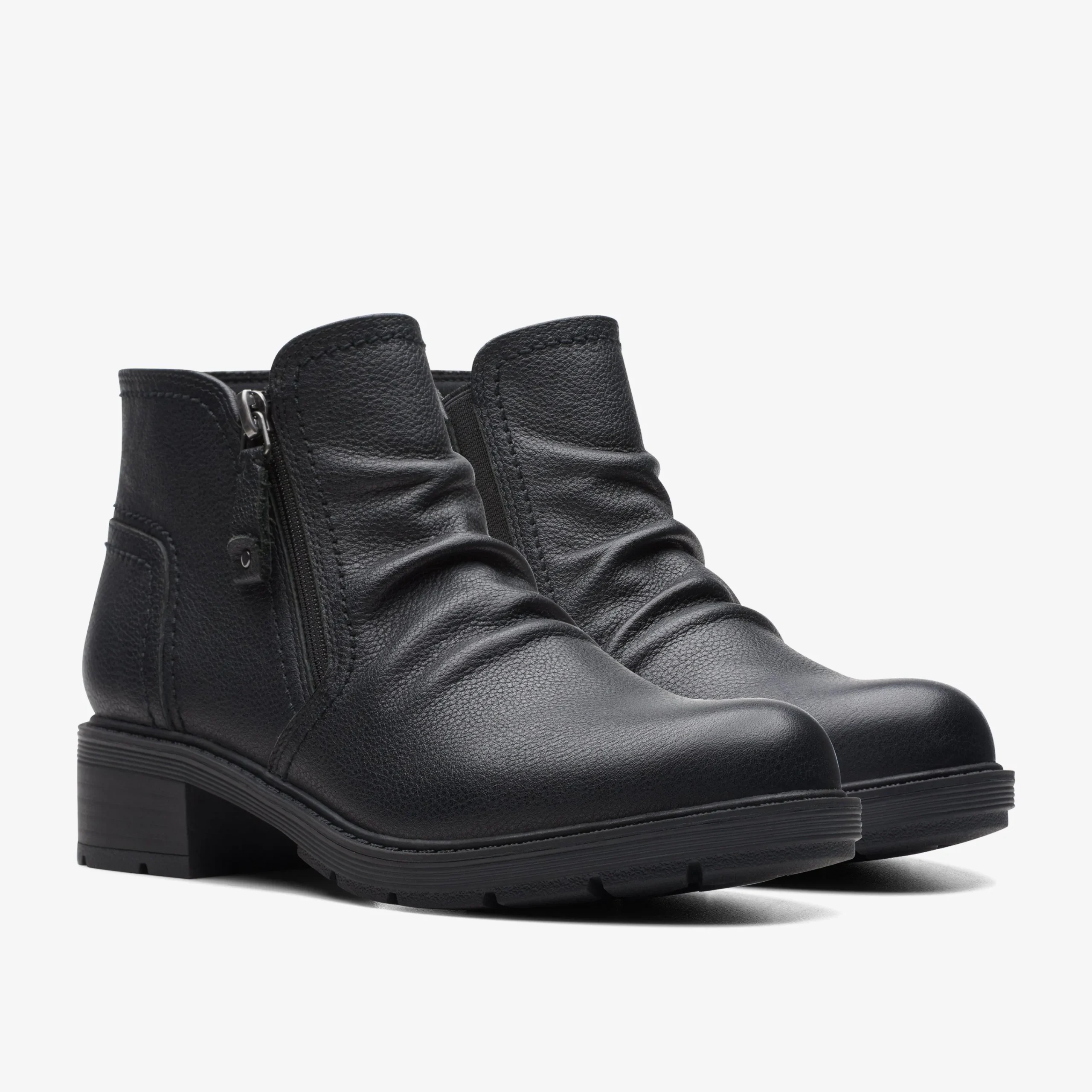 Clarks Hearth Dove Black Leather New