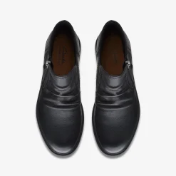 Clarks Hearth Dove Black Leather New