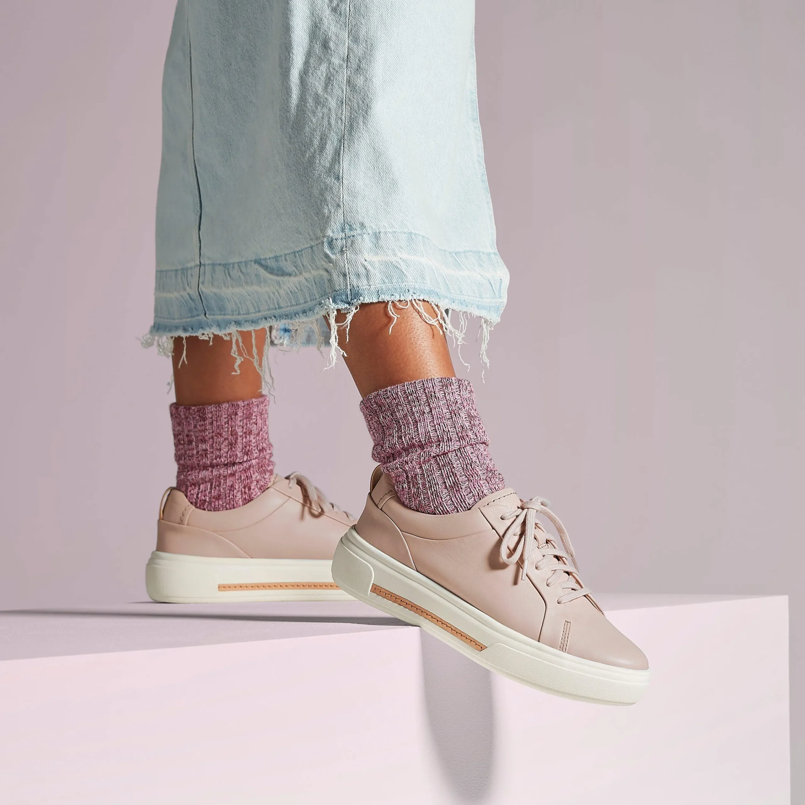 Clarks Hollyhock Walk Rose Leather Clearance