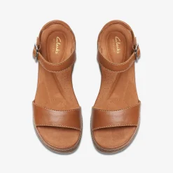 Clarks Kassanda Lily Tan Leather Flash Sale