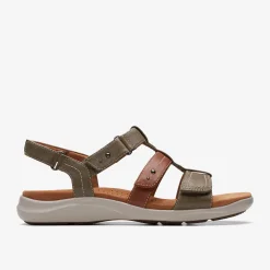 Clarks Kitly Step Olive Combination Clearance