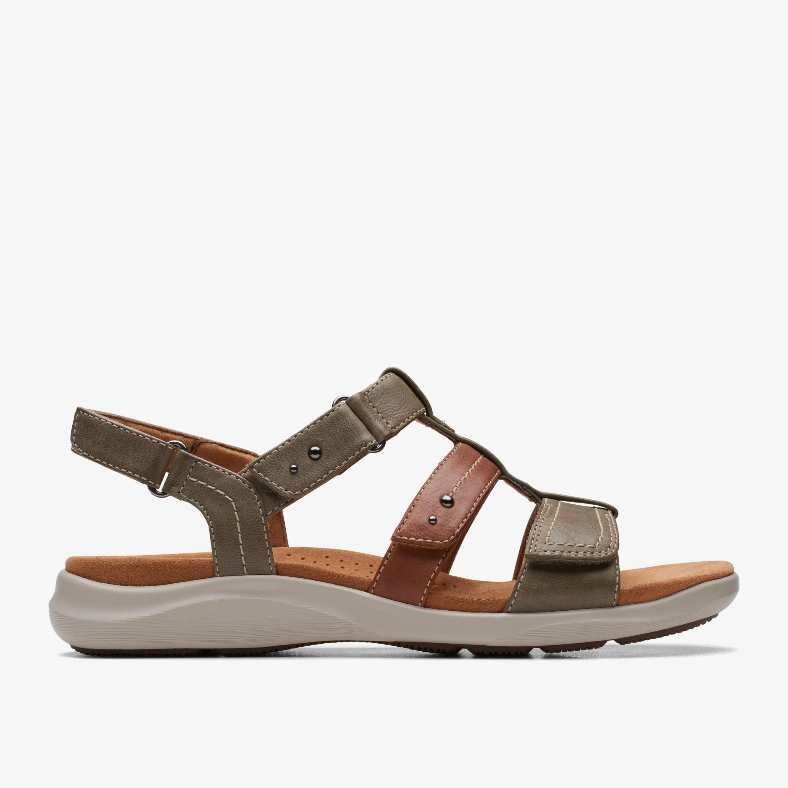 Clarks Kitly Step Olive Combination Clearance