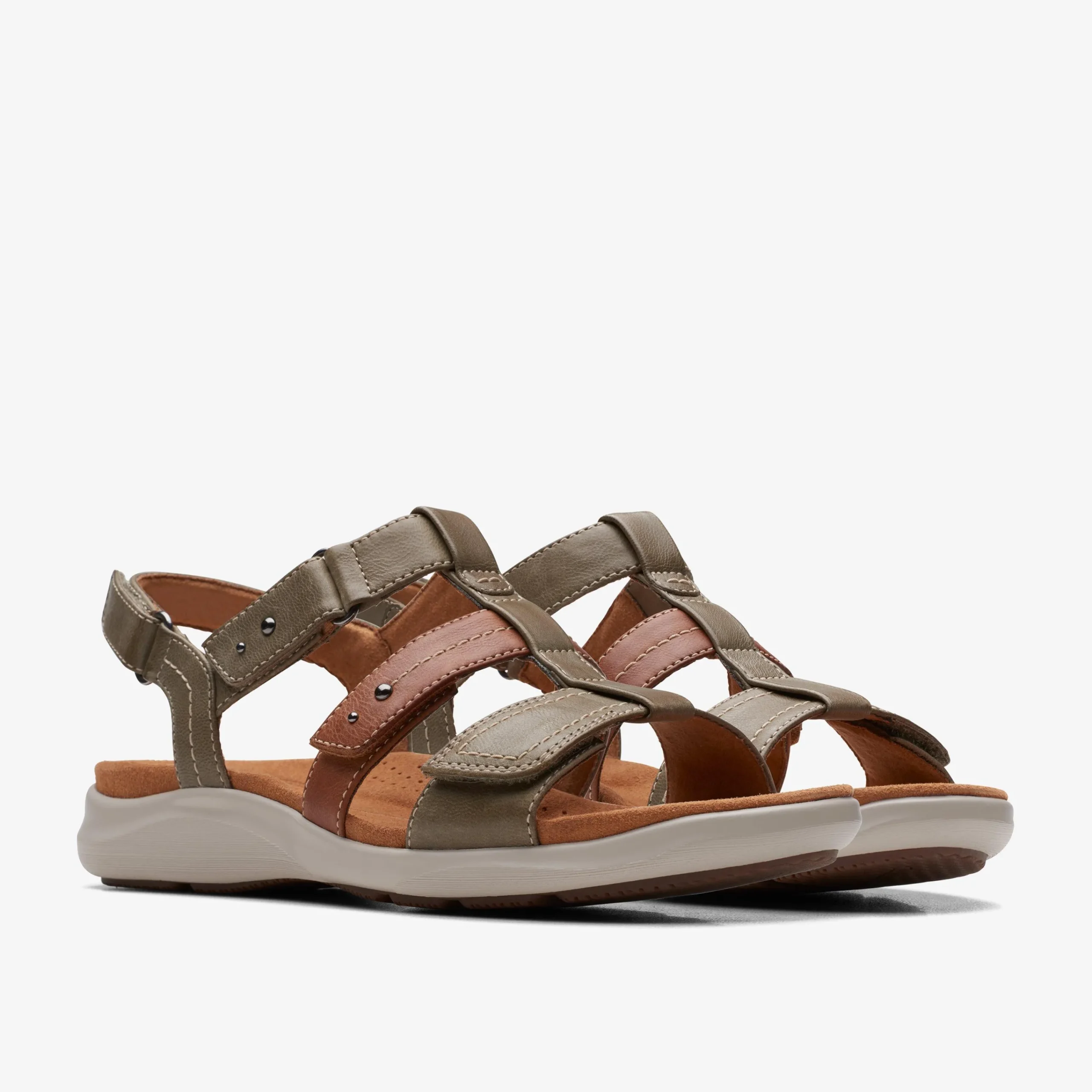 Clarks Kitly Step Olive Combination Clearance