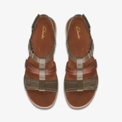 Clarks Kitly Step Olive Combination Clearance
