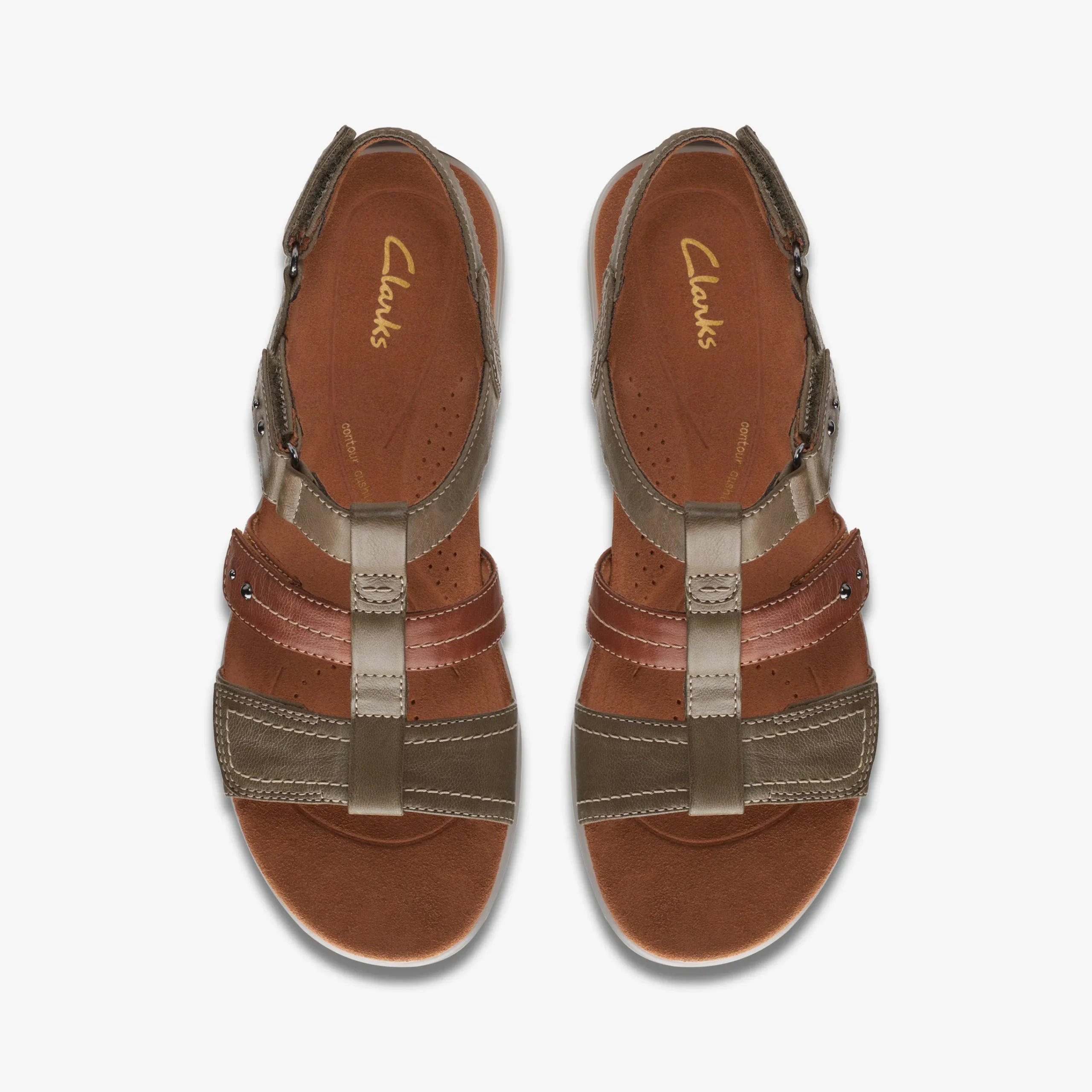Clarks Kitly Step Olive Combination Clearance