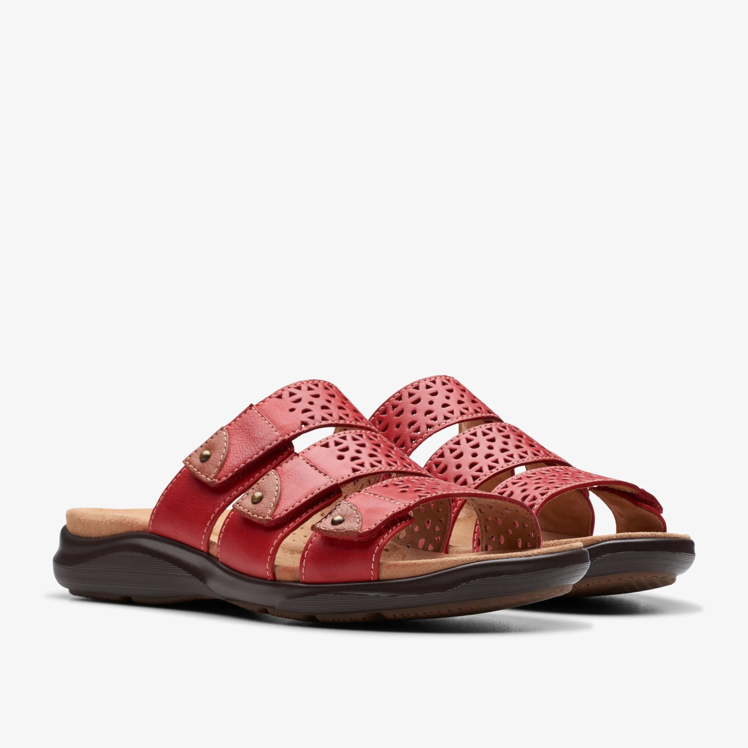 Clarks Kitly Walk Cherry Leather Fashion