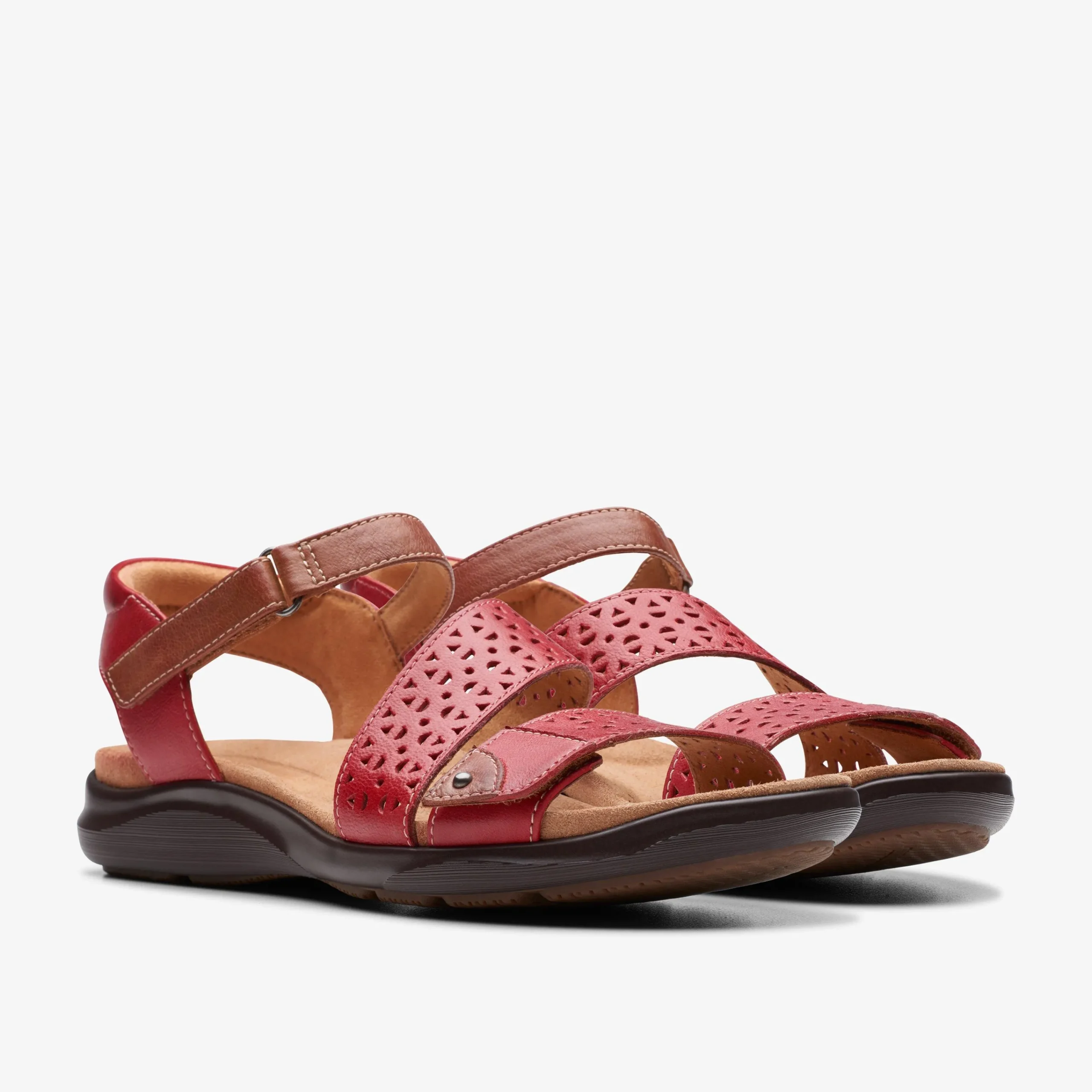 Clarks Kitly Way Cherry Leather Hot