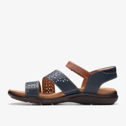 Clarks Kitly Way Navy Leather Hot