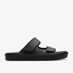 Clarks Litton Strap Black Leather Sale