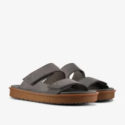 Clarks Litton Strap Dark Grey Leather Cheap