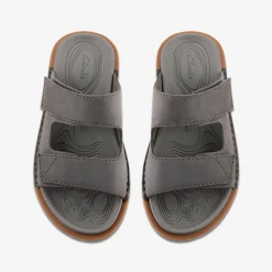 Clarks Litton Strap Dark Grey Leather Cheap