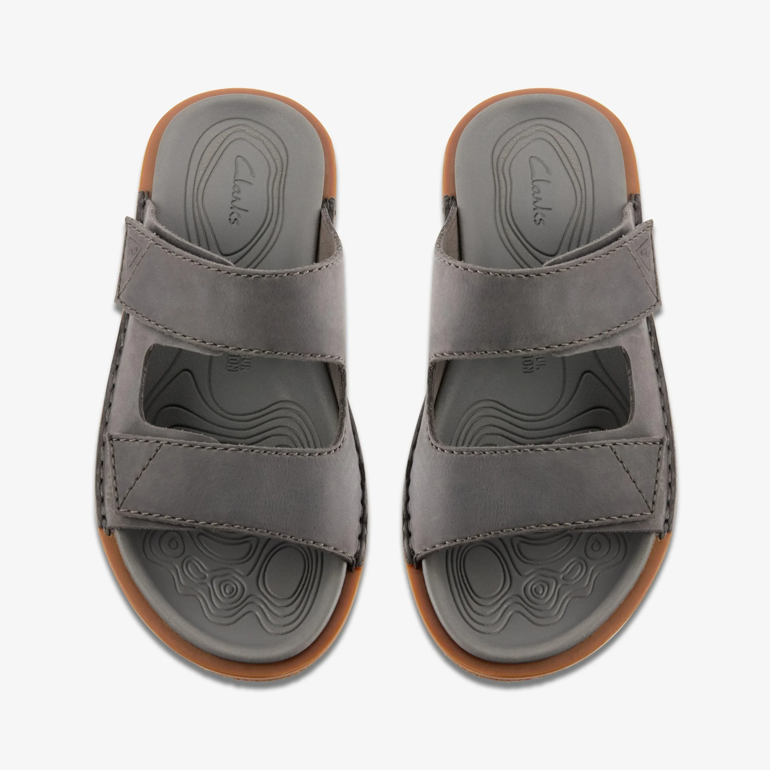 Clarks Litton Strap Dark Grey Leather Cheap