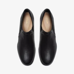 Clarks Loken Way Black Leather Flash Sale