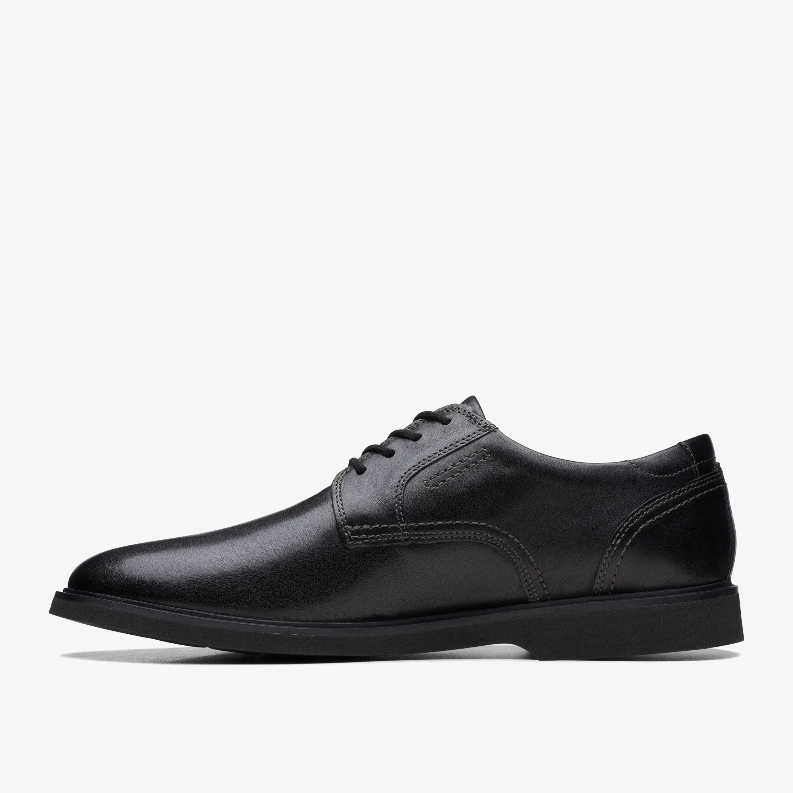 Clarks Malwood Lace Black Leather Flash Sale