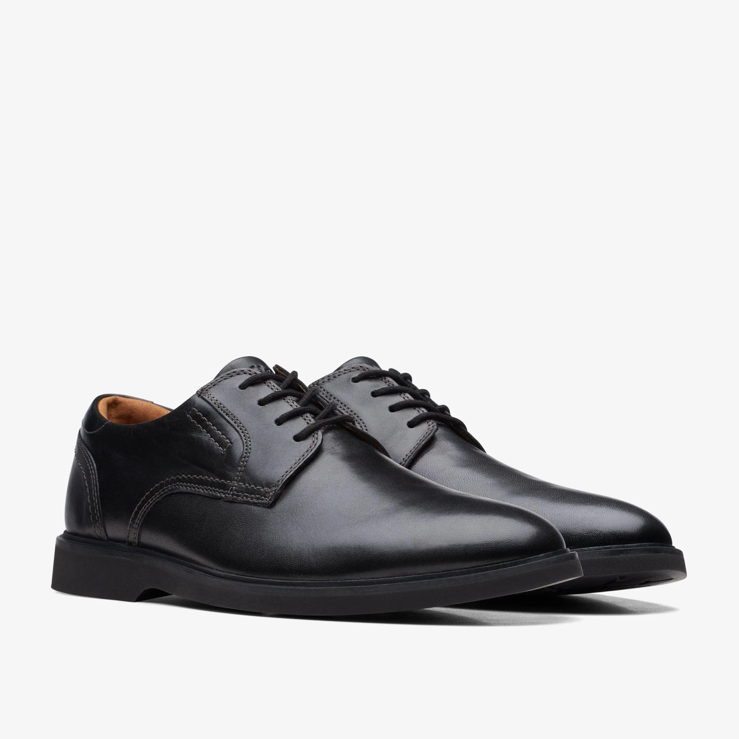 Clarks Malwood Lace Black Leather Flash Sale