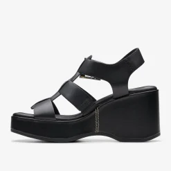 Clarks Manon Cove Black Leather Shop