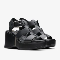 Clarks Manon Cove Black Leather Shop