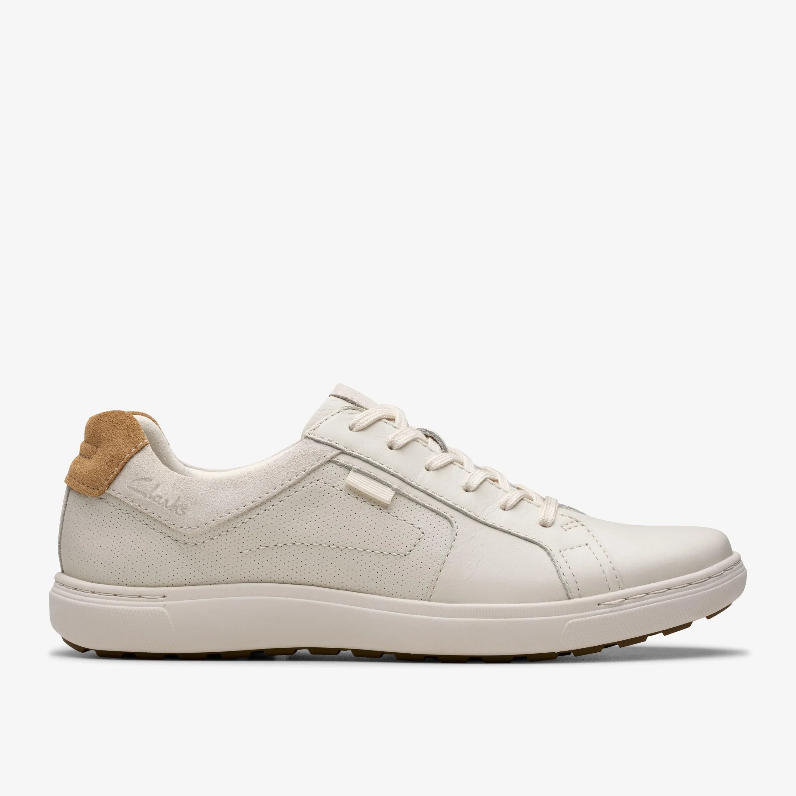Clarks Mapstone Lace White Leather Clearance