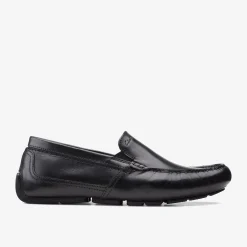 Clarks Markman Plain Black Leather Fashion