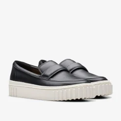 Clarks Mayhill Cove Black Leather Discount