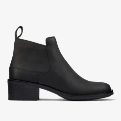 Clarks Memi Zip Black Leather Outlet
