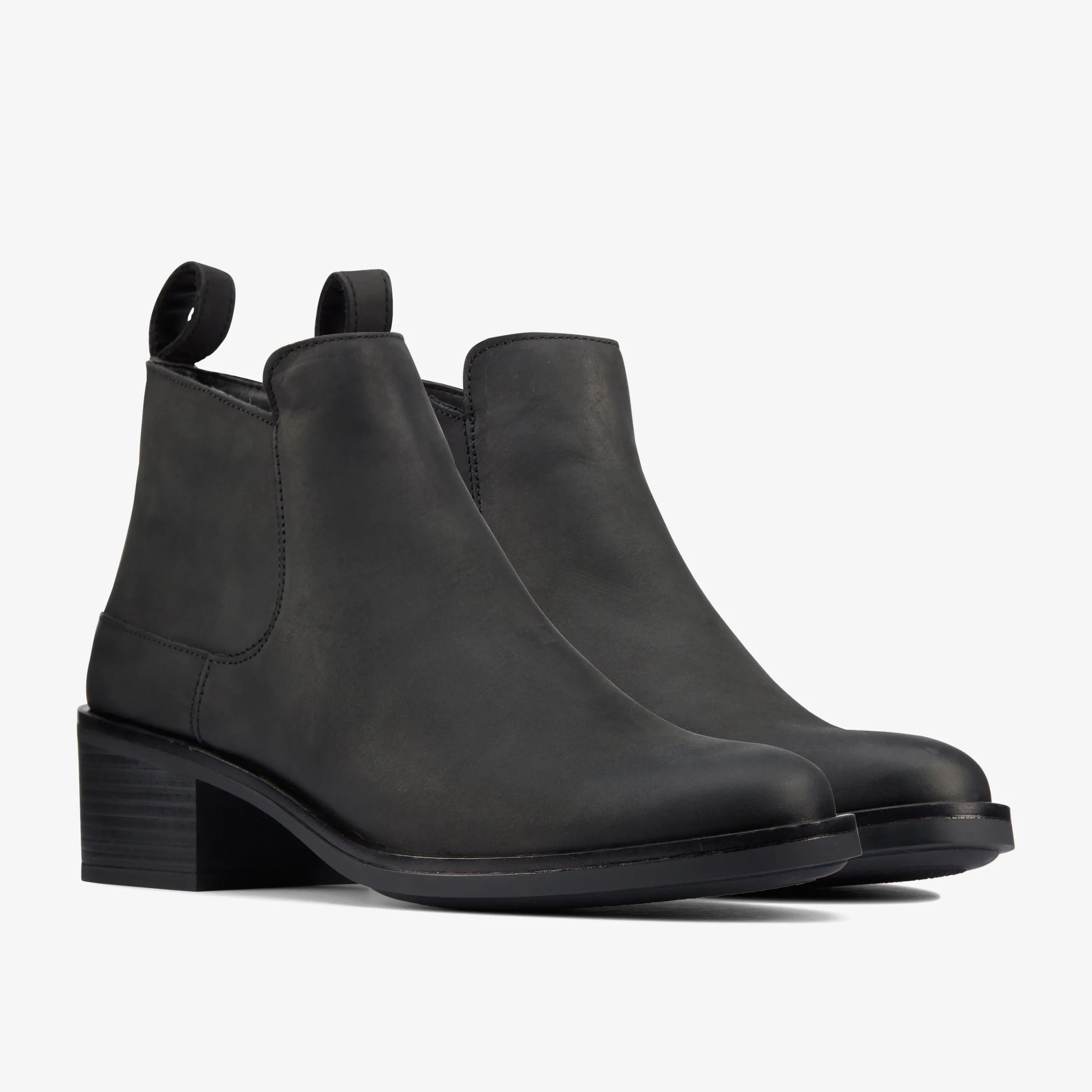 Clarks Memi Zip Black Leather Outlet