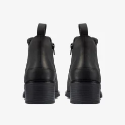 Clarks Memi Zip Black Leather Outlet