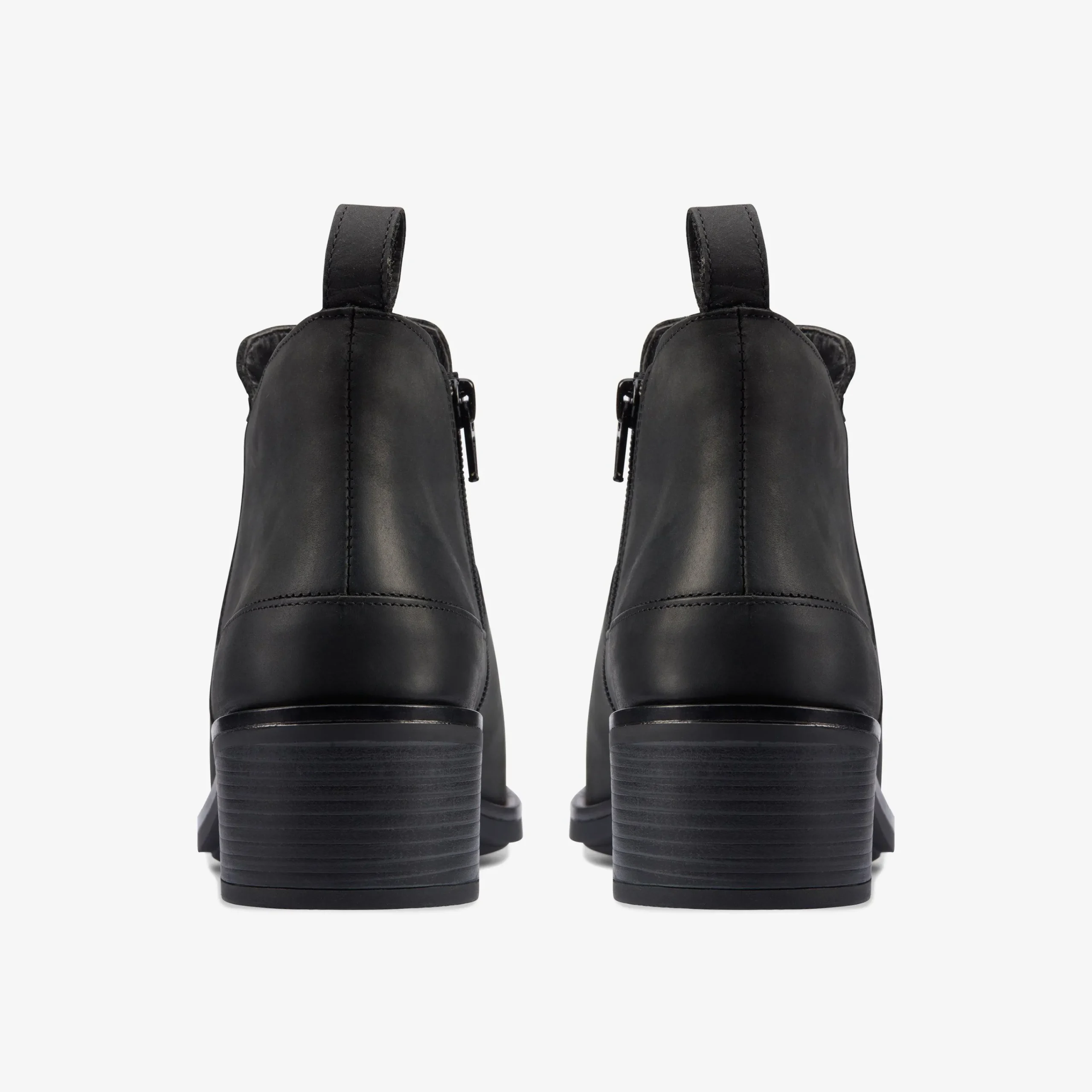 Clarks Memi Zip Black Leather Outlet