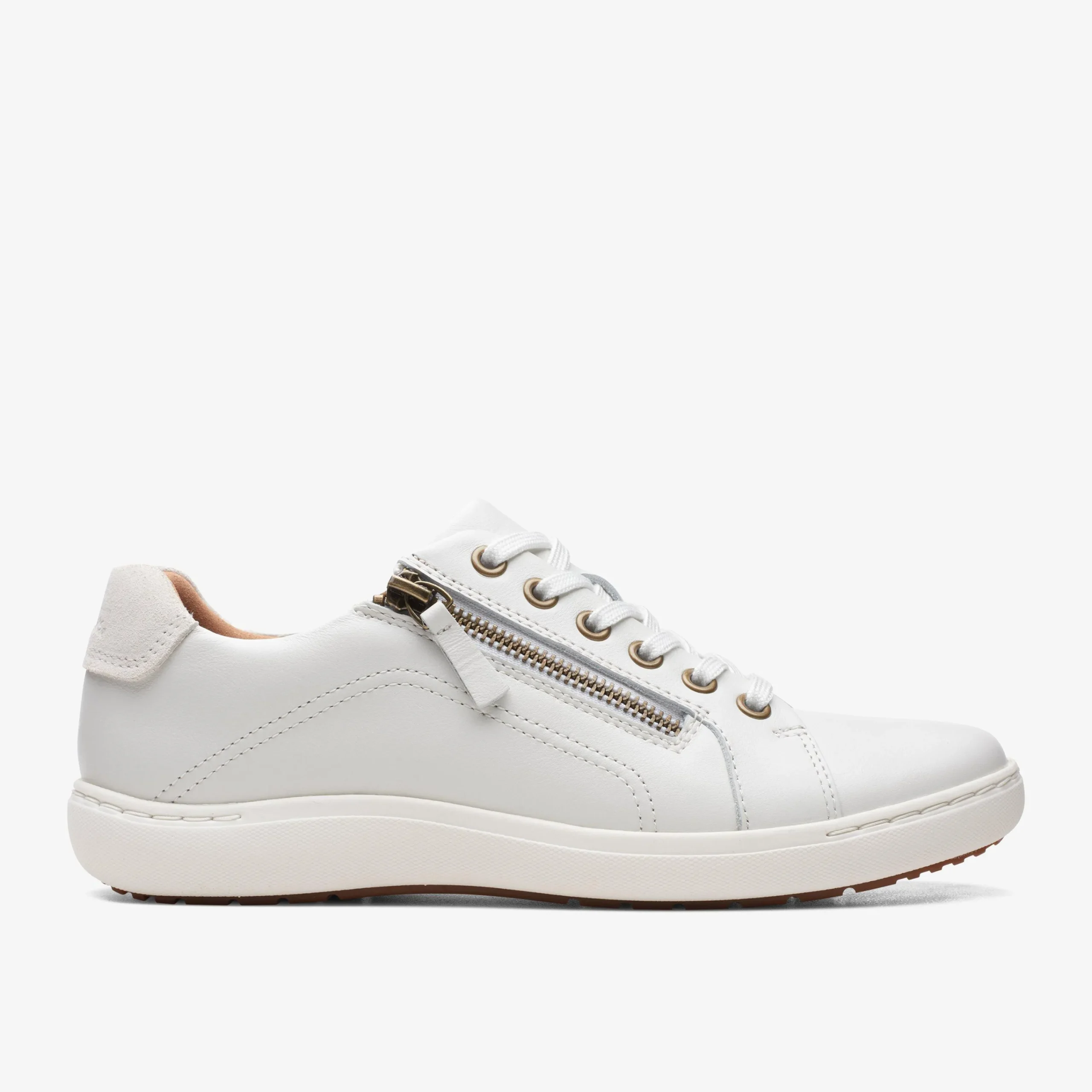Clarks Nalle Lace White Leather Cheap