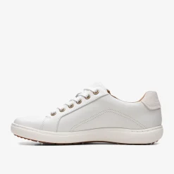 Clarks Nalle Lace White Leather Cheap