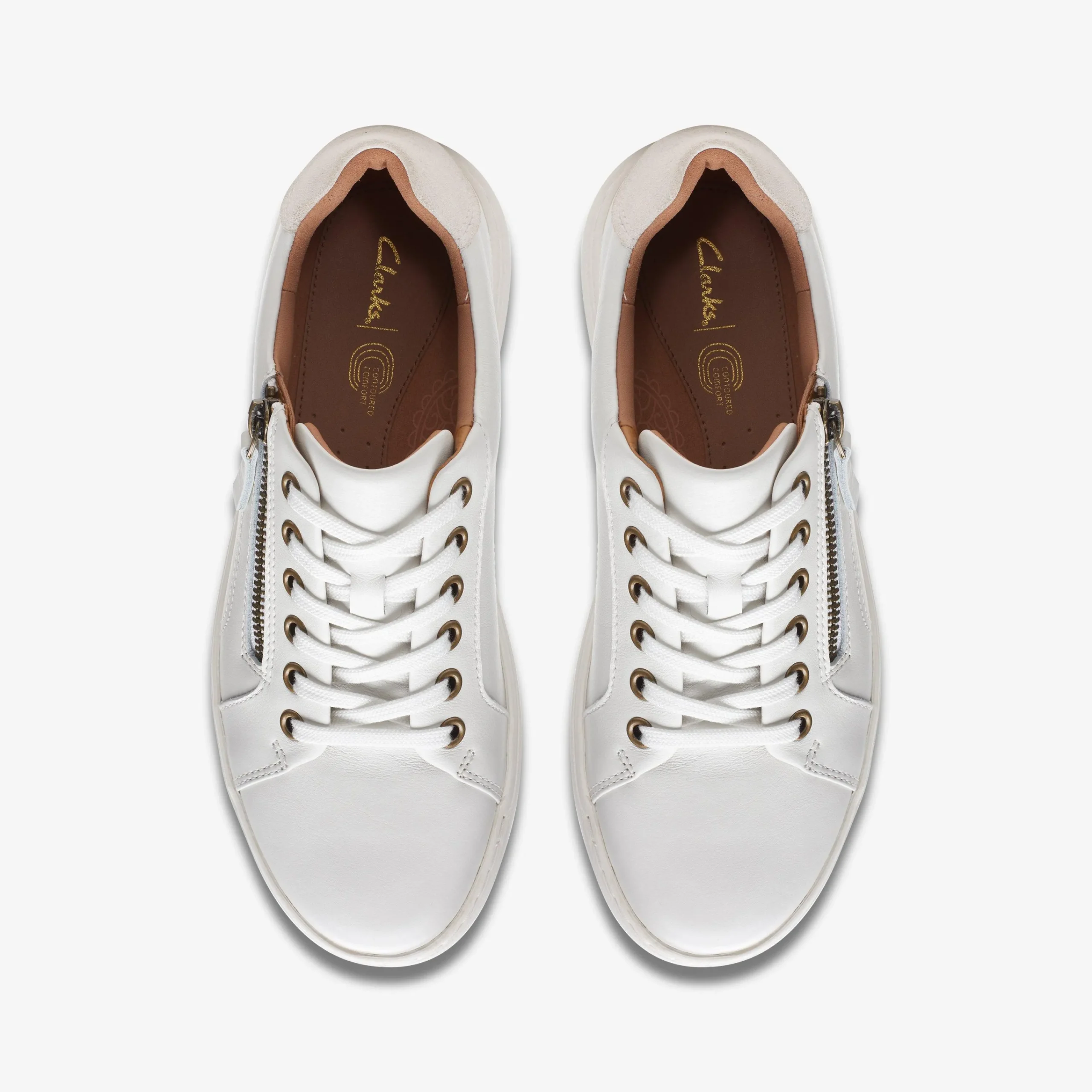 Clarks Nalle Lace White Leather Cheap