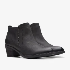 Clarks Neva Lo Black Leather Discount