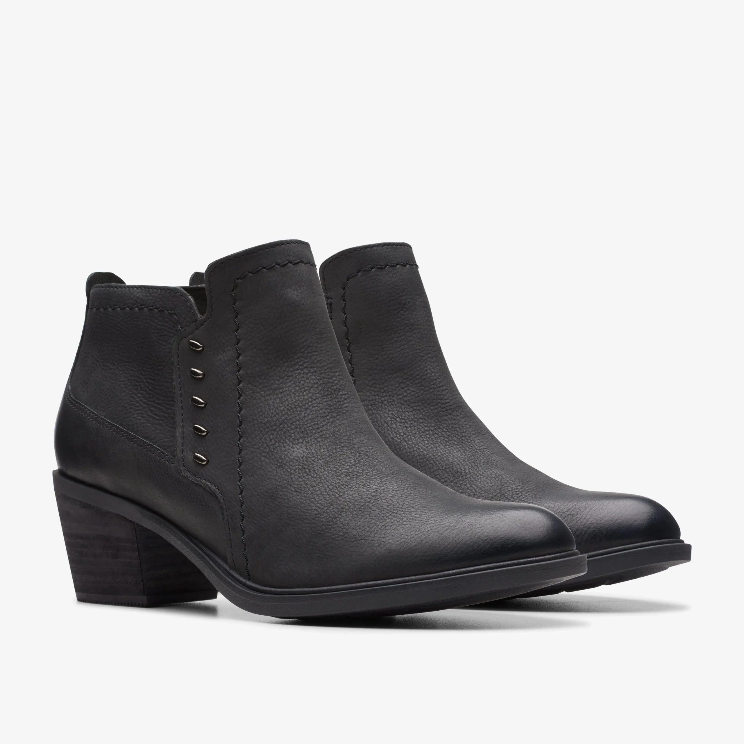 Clarks Neva Lo Black Leather Discount