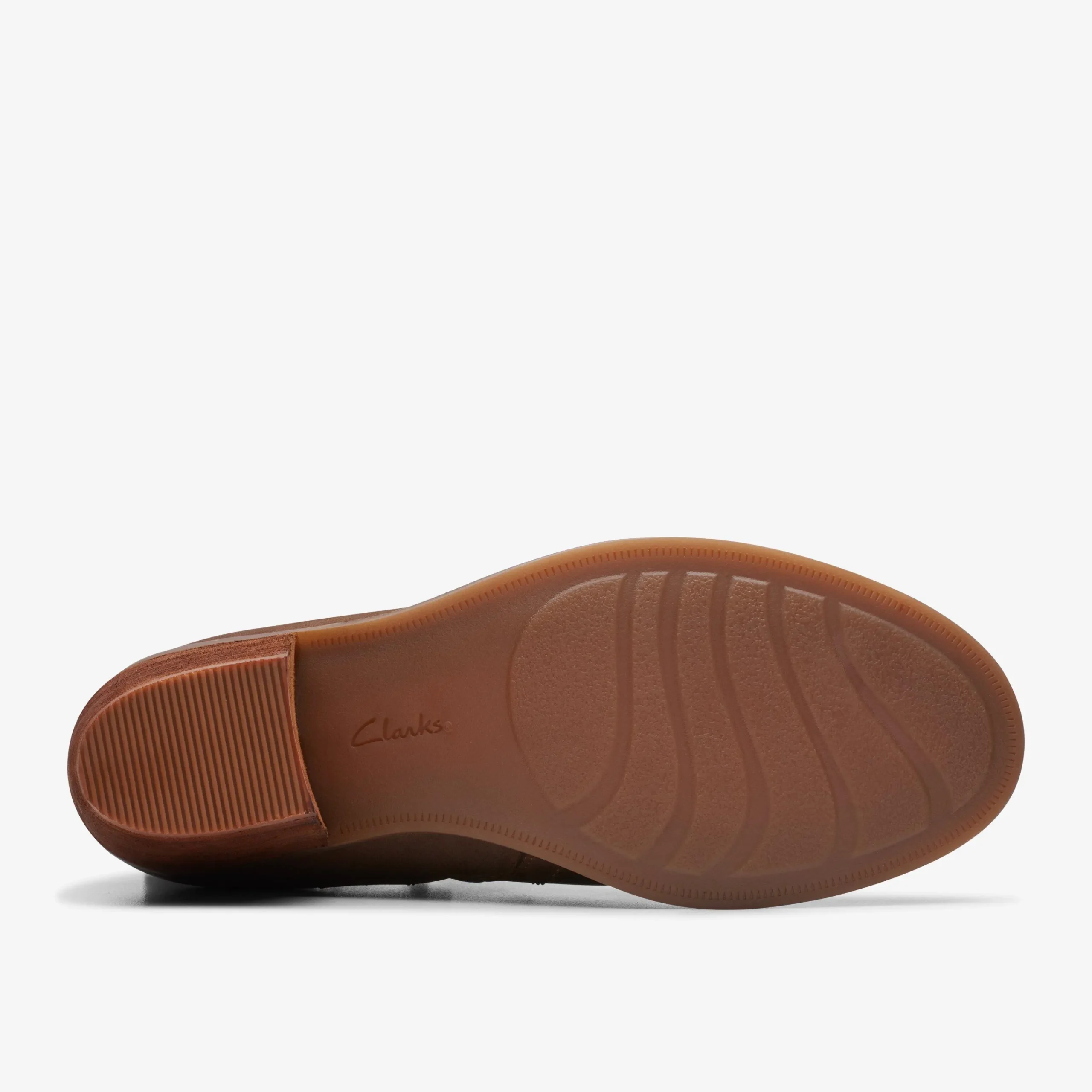 Clarks Neva Lo Dark Tan Leather Fashion