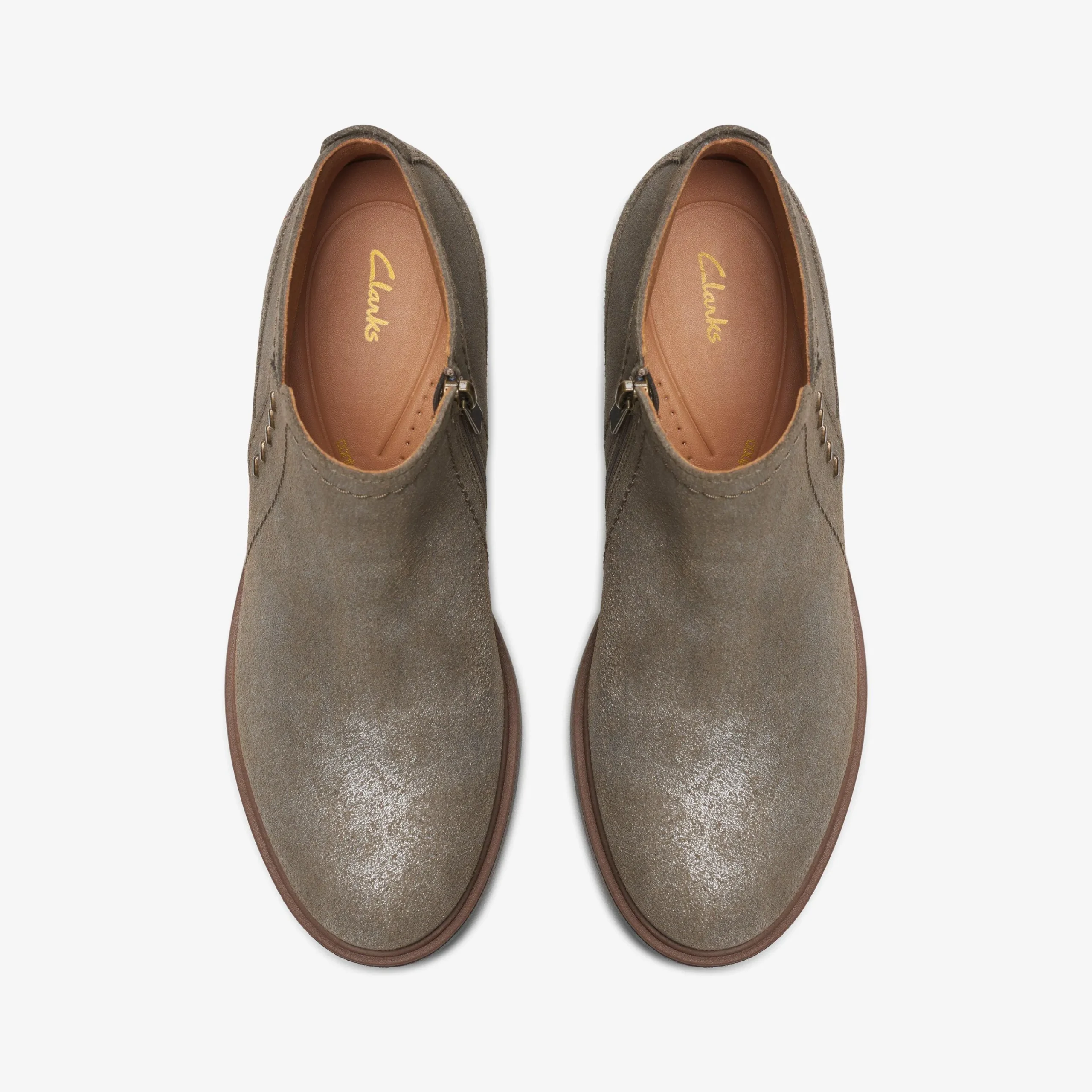 Clarks Neva Lo Taupe Metallic Flash Sale
