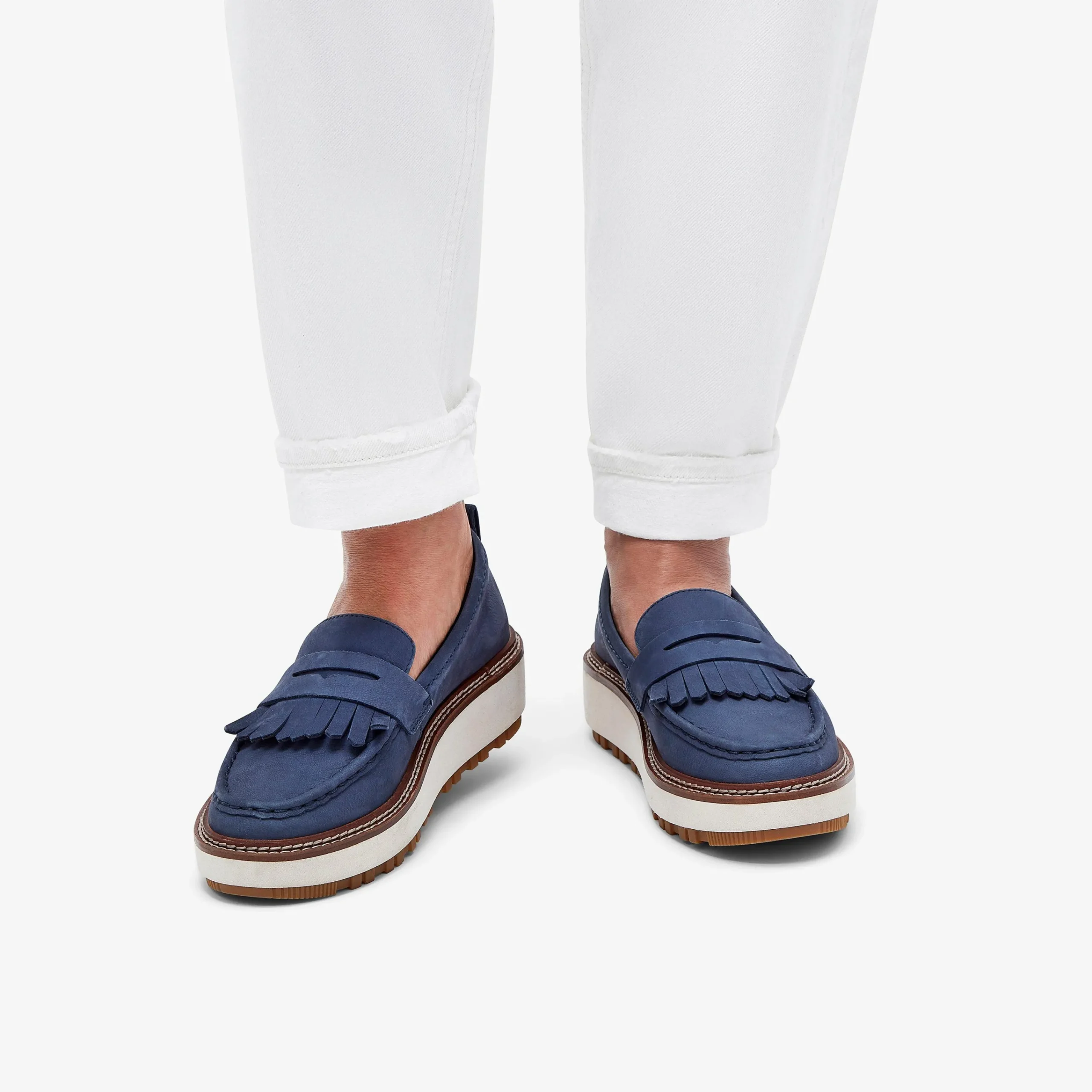 Clarks Orianna Loafer Navy Nubuck Fashion